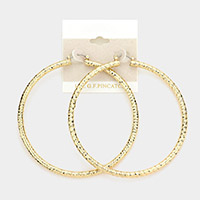 14K Gold Filled Metal Hoop Pin Catch Earrings