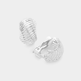 Embossed Metal Clip On Earrings