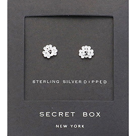 Secret Box_Sterling Silver Dipped Crystal Peacock Stud Earrings