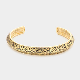 Embossed metal cuff bracelet