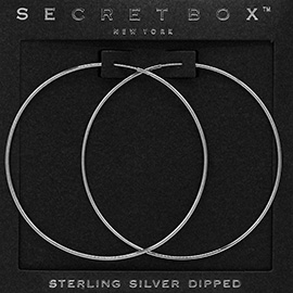 SECRET BOX_Sterling Silver Dipped Wire Hoop Earrings