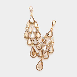 Glass Crystal Chandelier Evening Earrings