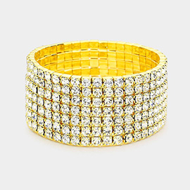 7-Row rhinestone stretch bracelet