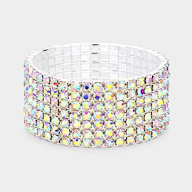 7-Row rhinestone stretch bracelet