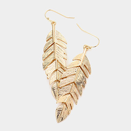 Metal Feather Earrings