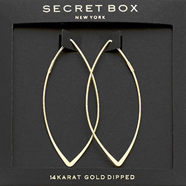 SECRET BOX_14K gold dipped marquise hoop earrings