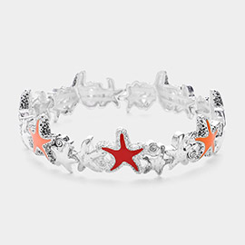 Lacquered starfish stretch bracelet