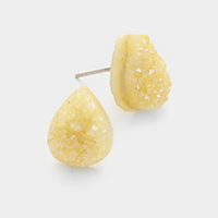 Semi precious druzy stud earrings