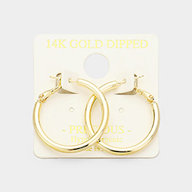 14K gold dipped 1.2 Inch Hypoallergenic hoop earrings