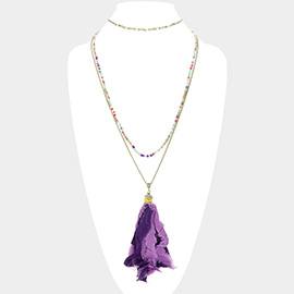 Fabric Tassel  Layered Choker Necklace