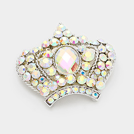 Pave Crystal Crown Pin Brooch