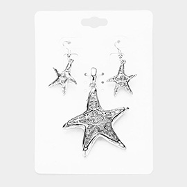 Filigree Starfish Pendant Set