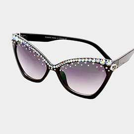 Crystal Rhinestone Cat Eye Sunglasses