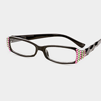 Crystal Detail Rectangular Reading Glasses