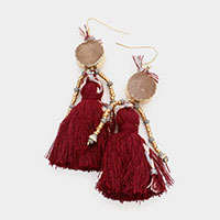 Boho Genuine Druzy Tassel Earrings