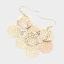 Layered Filigree Metal Disc Dangle Earrings