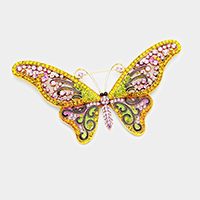 Pave Crystal Rhinestone Butterfly Pin Brooch