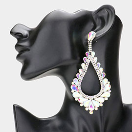 Oversized Cut Out Teardrop Cluster Vine Evening Earrings