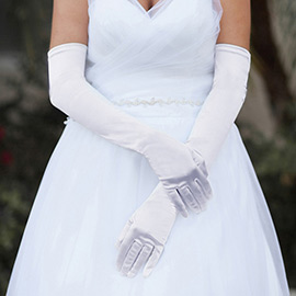 Dressy Satin Long Wedding Gloves