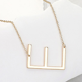 -E- Metal Monogram Pendant Necklace