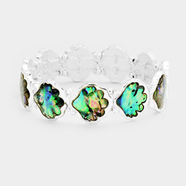 Abalone Shell Metal Stretch Bracelet