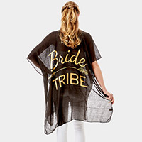 'Bride Tribe' Solid Lettering Cover Up Poncho