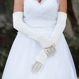 Dressy Satin Long Wedding Gloves