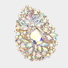 Crystal Rhinestone Teardrop Bouquet Pin Brooch