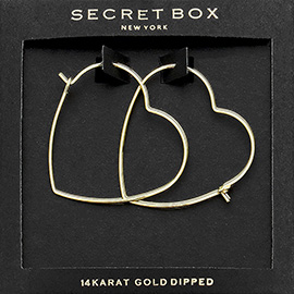 SECERT BOX_14K Gold Dipped Heart Hoop Earrings