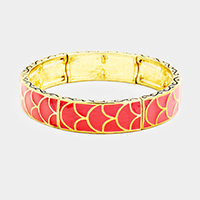 Enamel Abstract Pattern Stretch Bracelet