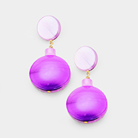 Double Celluloid Acetate Disc Dangle Earrings