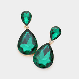 Crystal Double Teardrop Evening Earrings