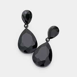 Crystal Double Teardrop Evening Earrings