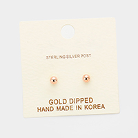 3mm Gold Dipped Metal Ball Stud Earrings