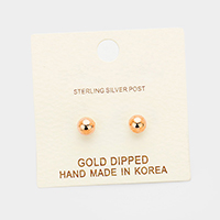 5mm Gold Dipped Metal Ball Stud Earrings