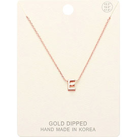 -E- Gold Dipped Metal Pendant Necklace