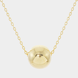 Gold Dipped Metal Ball Pendant Necklace