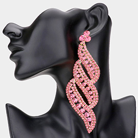 Oversized Pave Crystal Rhinestone Evening Earrings