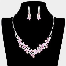 Teardrop Accented Rhinestone Necklace