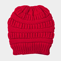 Fleece Lining Soft Cable Knit Bean Hat