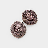 Metal Lion Stud Earrings