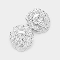 Metal Lion Stud Earrings