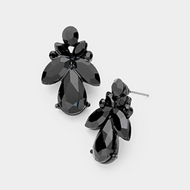 Marquise Floral Crystal Evening Earrings