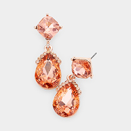 Marquise Crystal Teardrop Dangle Evening Earrings