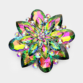 Crystal Flower Pin Brooch