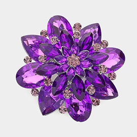 Crystal Flower Pin Brooch