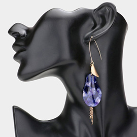 Metal Chain Dropped Celluloid Acetate Dangle Earrings