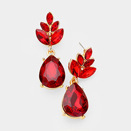 Crystal Teardrop Cluster Vine Evening Earrings