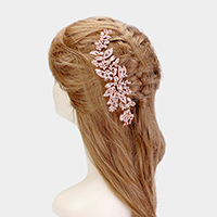 Crystal Leaf Cluster Bun Wrap Headpiece