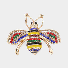 Crystal Embellished Honey Bee brooch